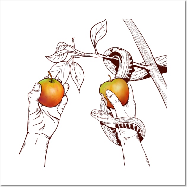 Adam and Eve Apples Wall Art by mailboxdisco